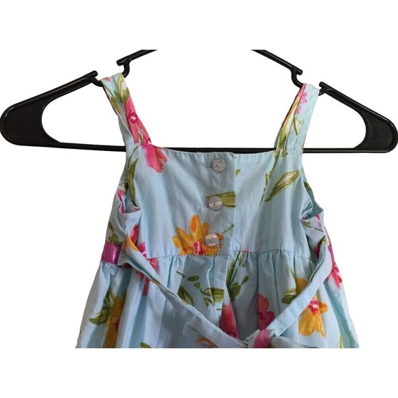 Jona Michelle Dress Toddler Size 4 T Sleeveless Dress Floral Blue Pink - Picture 5 of 6